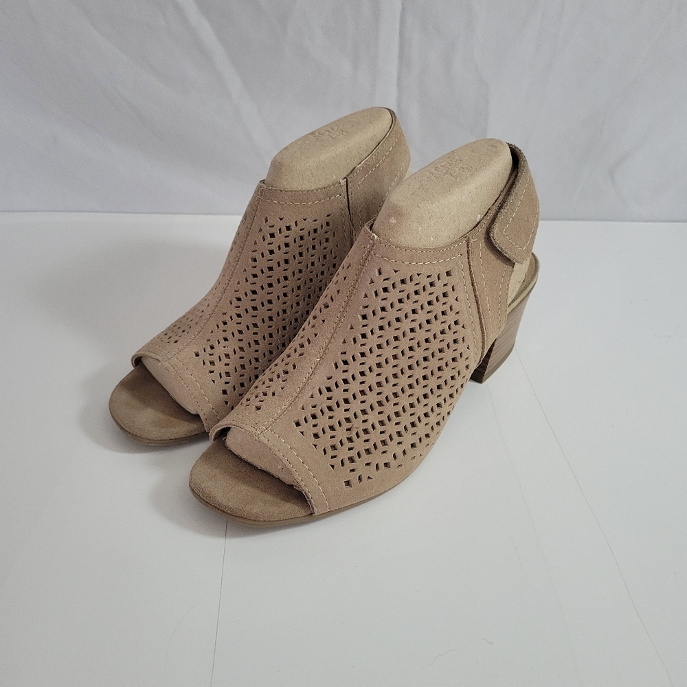 Sonoma Suede Peep-Toe Ankle Boots